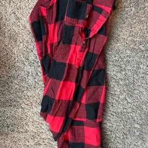 Cozy Black and Red Button Up/ Flannel/ Checkered Shirt.